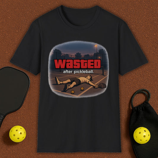 Wasted After Pickleball GTA VI style Pickleball T-Shirt