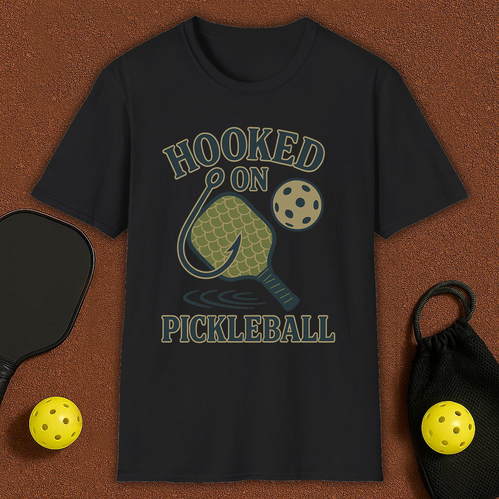 Hooked on Pickleball T-Shirt Fishing style