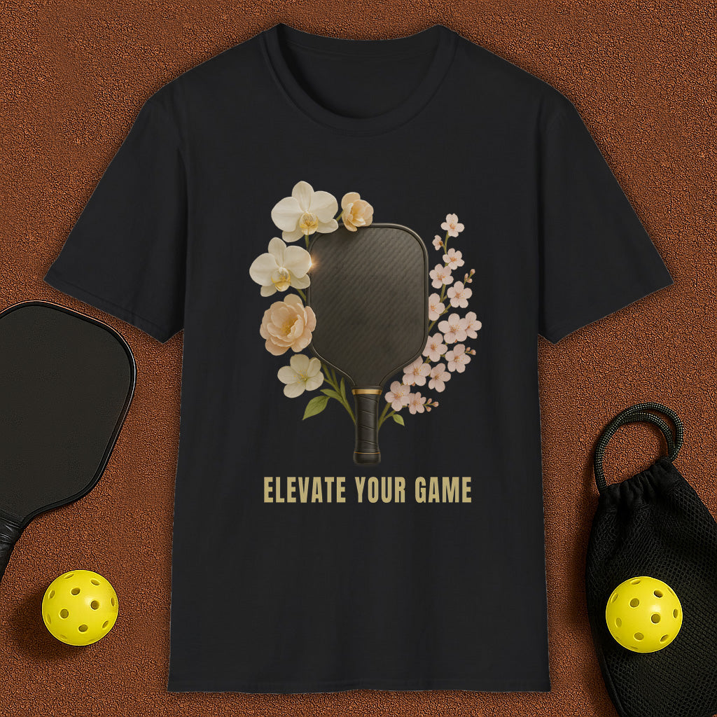 Elevate Your Game Flowers Womans Pickleball T-Shirt
