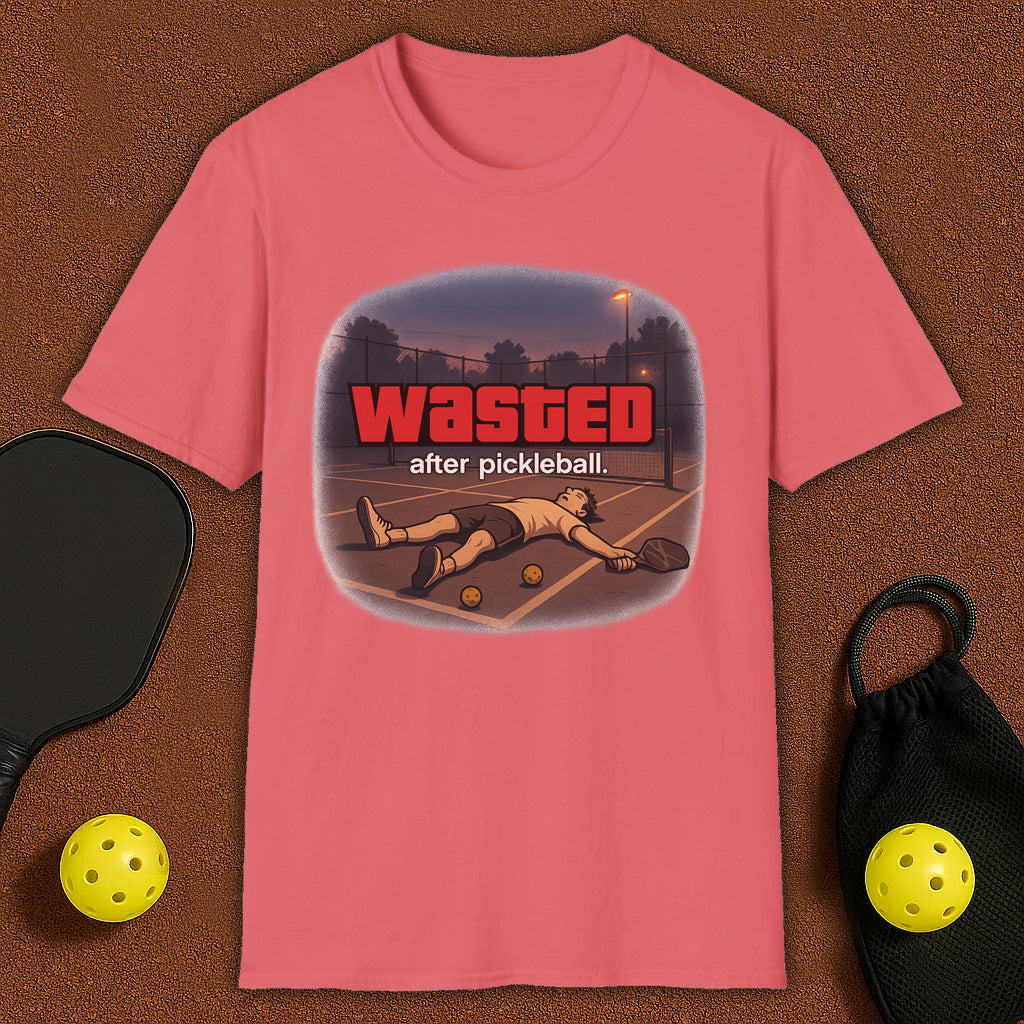 Wasted After Pickleball GTA VI style Pickleball T-Shirt