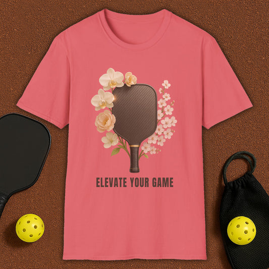 Elevate Your Game Flowers Womans Pickleball T-Shirt