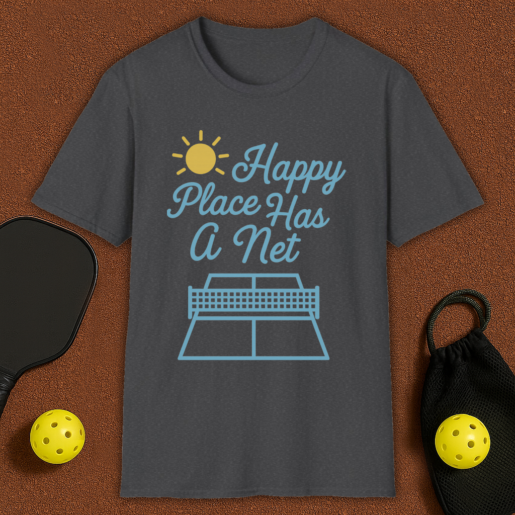 Happy Place Has a Net Pickleball T-Shirt