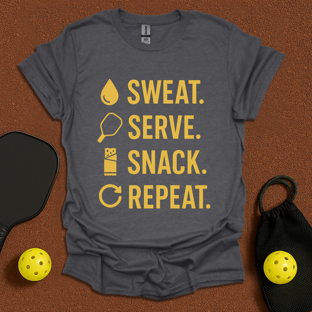 Sweat Serve Snack Repeat T-Shirt