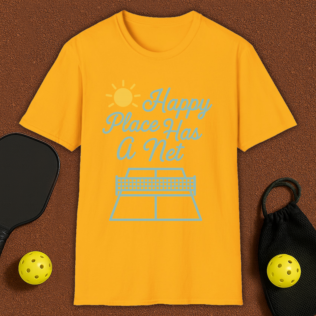 Happy Place Has a Net Pickleball T-Shirt