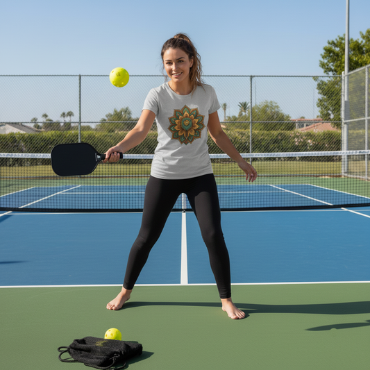 Colorful Mandala Yoga Pickleball T-Shirt