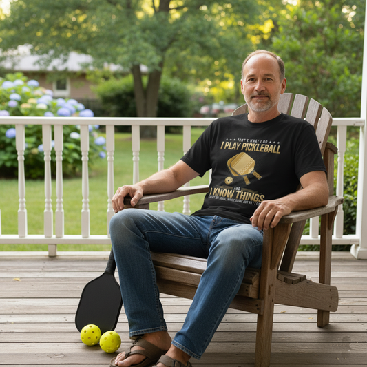 I Play Pickleball and I Know Things T‑Shirt – Funny Unisex Top