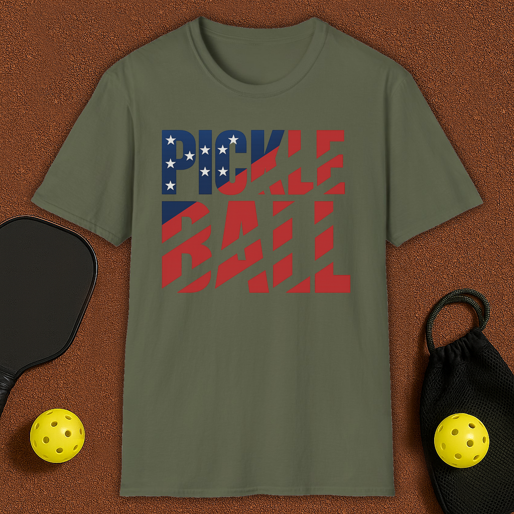 USA FLAG 3 Pickleball T-Shirt
