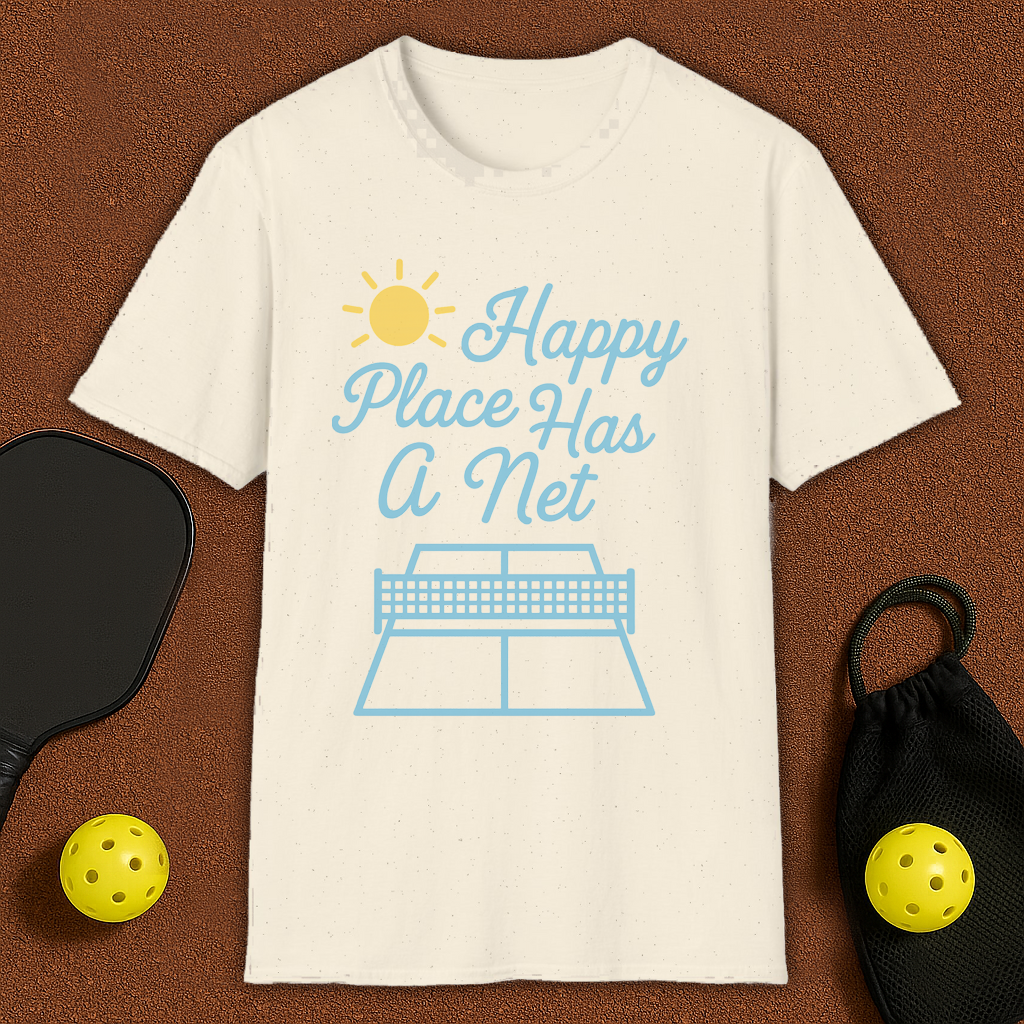 Happy Place Has a Net Pickleball T-Shirt