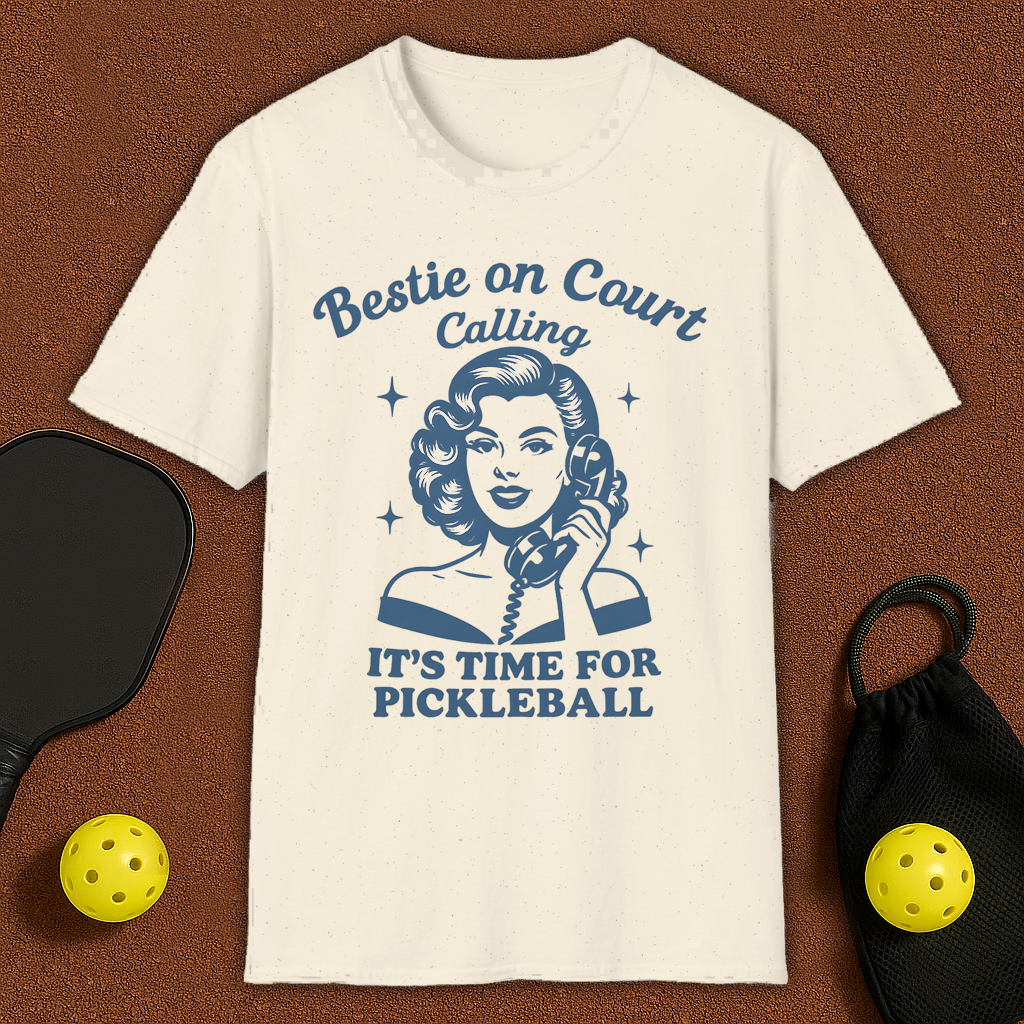 Bestie On Court Calling Pickleball T-Shirt