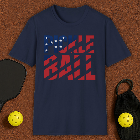 USA FLAG 3 Pickleball T-Shirt