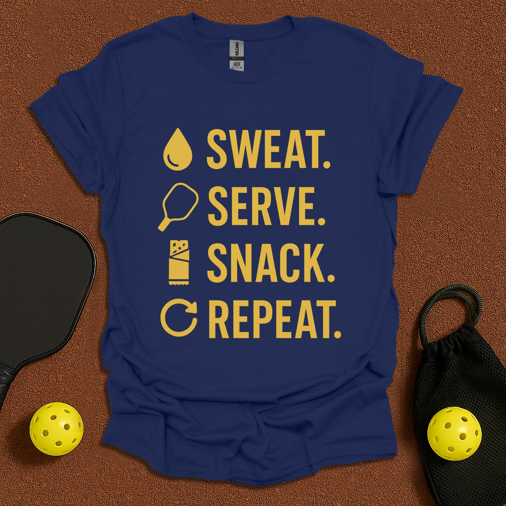 Sweat Serve Snack Repeat T-Shirt