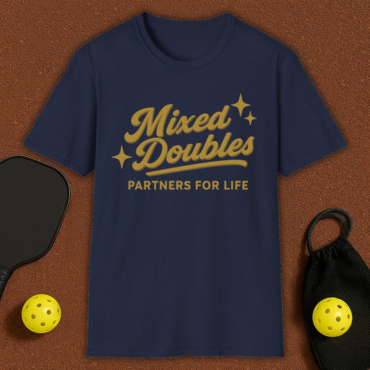 Gold Mixed Doubles Pickleball T-Shirt