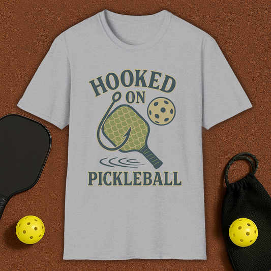 Hooked on Pickleball T-Shirt Fishing style