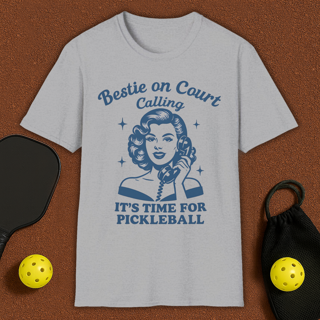 Bestie On Court Calling Pickleball T-Shirt