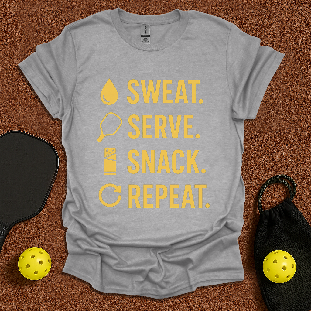 Sweat Serve Snack Repeat T-Shirt