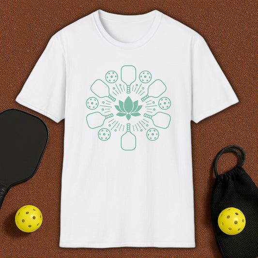Minimalistic Mandala Yoga Meditation Pickleball T-Shirt