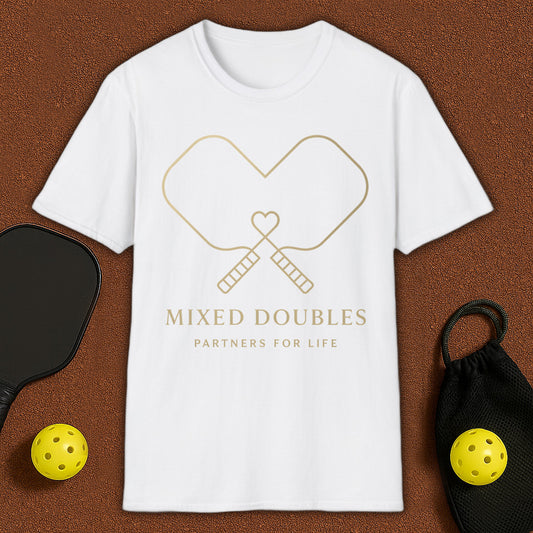 Gold Mixed Doubles Pickleball T-Shirt