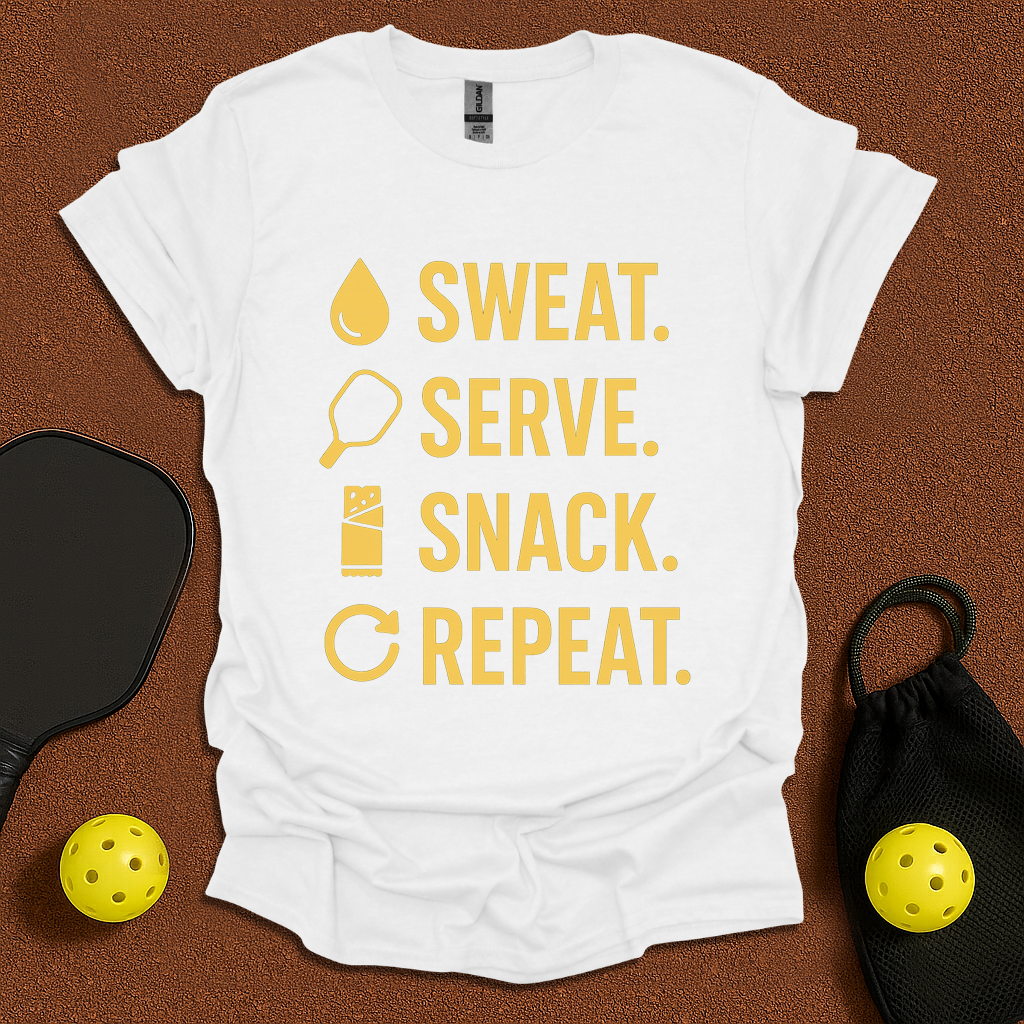 Sweat Serve Snack Repeat T-Shirt