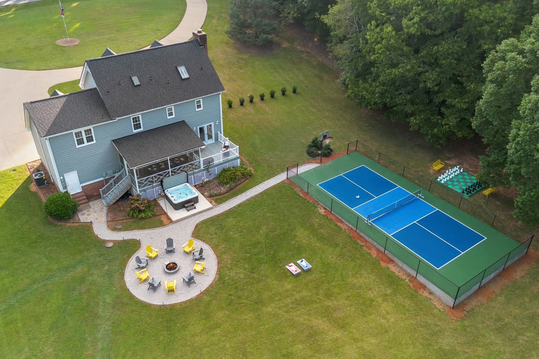 Backyard Pickleball Goals: Court, Firepit, and Good Company | Apex Courtwear