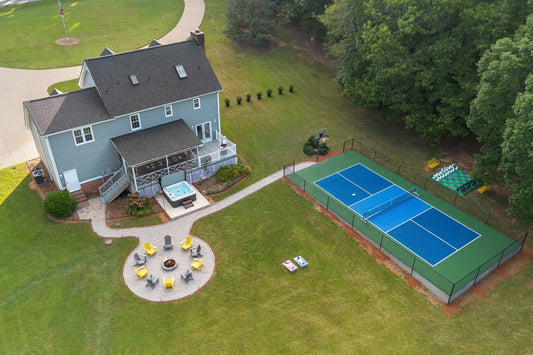Backyard Pickleball Goals: Court, Firepit, and Good Company | Apex Courtwear