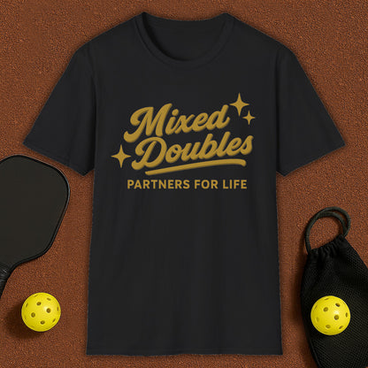Gold Mixed Doubles Pickleball T-Shirt