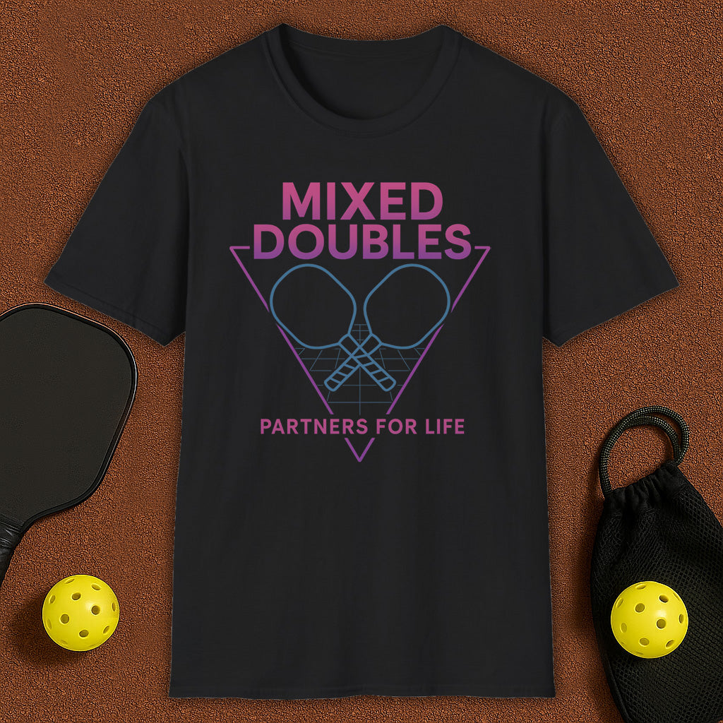 Neon Mixed Doubles Pickleball T-Shirt