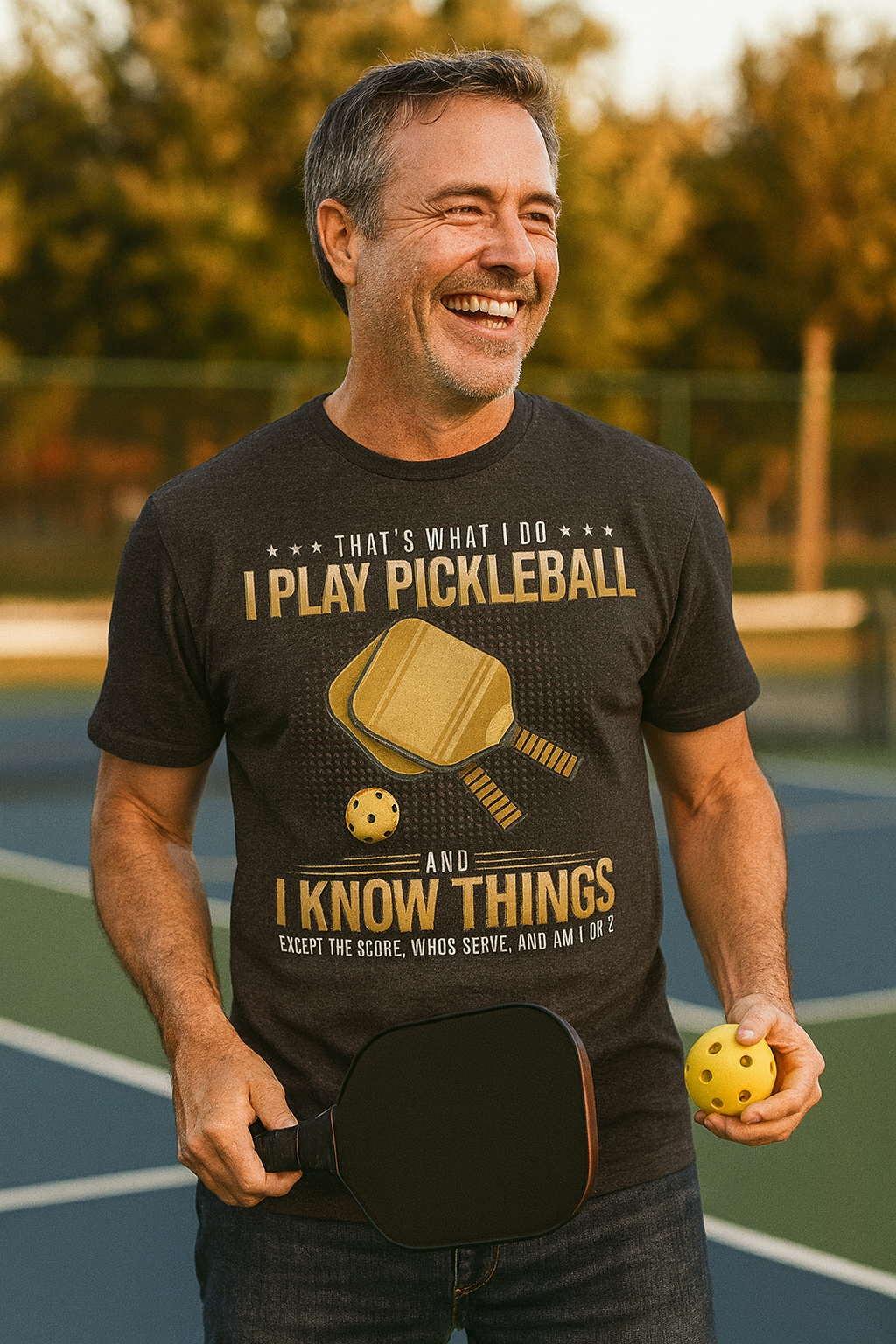 I Play Pickleball and I Know Things T‑Shirt – Funny Unisex Top