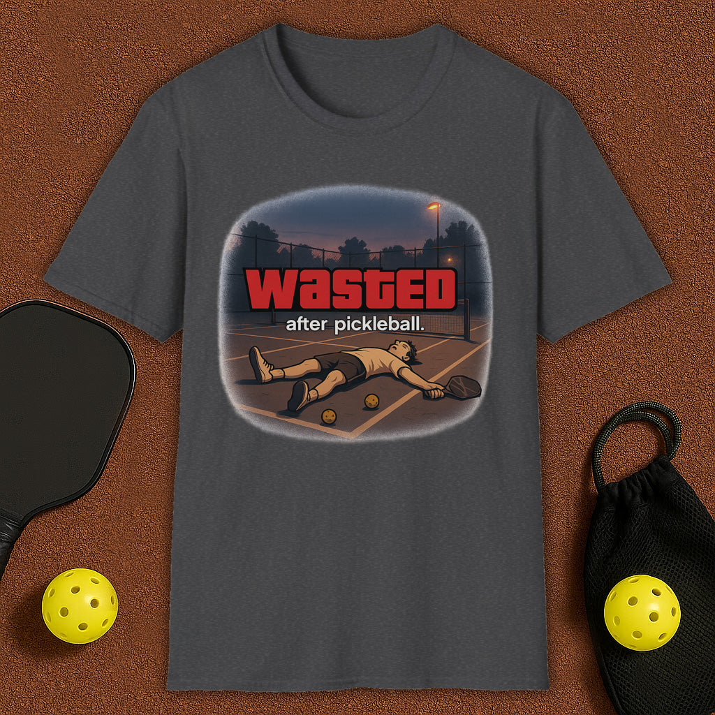 Wasted After Pickleball GTA VI style Pickleball T-Shirt