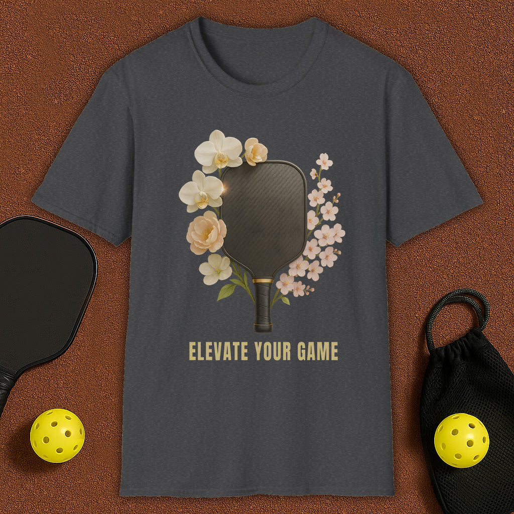 Elevate Your Game Flowers Womans Pickleball T-Shirt