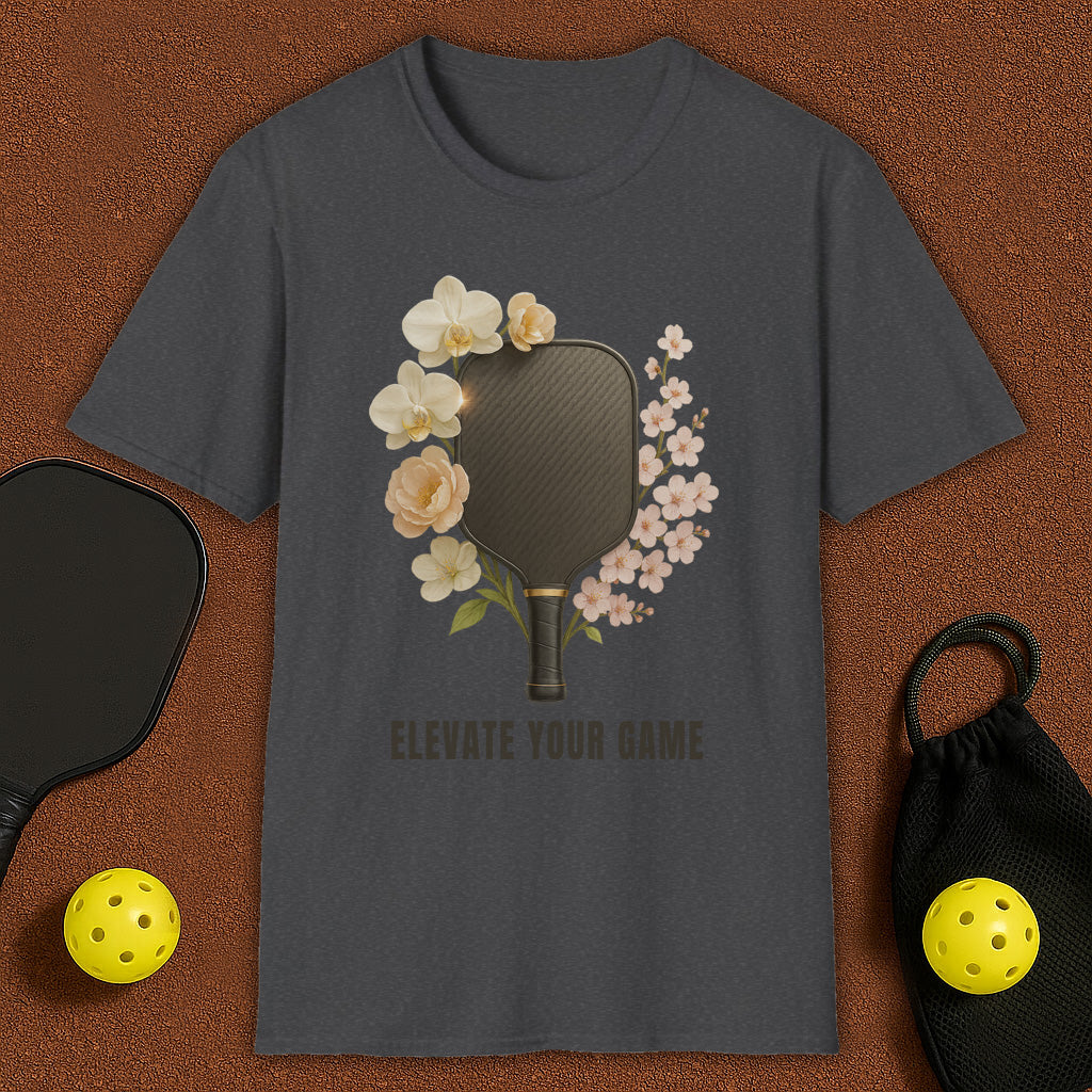 Elevate Your Game Flowers Womans Pickleball T-Shirt