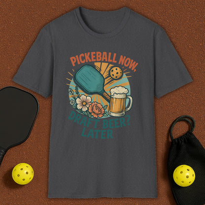 Beer Later?  Pickleball T-Shirt