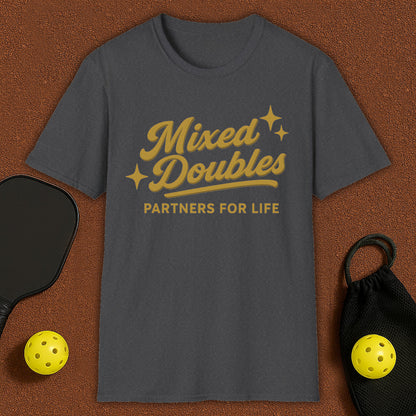 Gold Mixed Doubles Pickleball T-Shirt