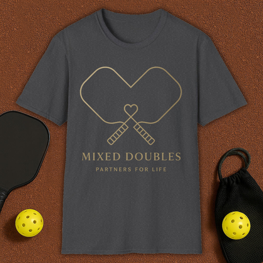 Gold Mixed Doubles Pickleball T-Shirt