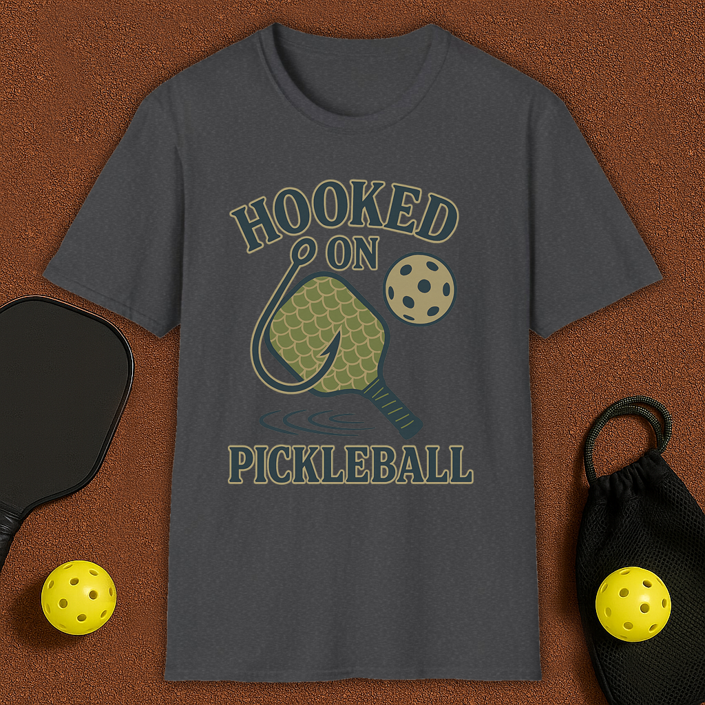 Hooked on Pickleball T-Shirt Fishing style