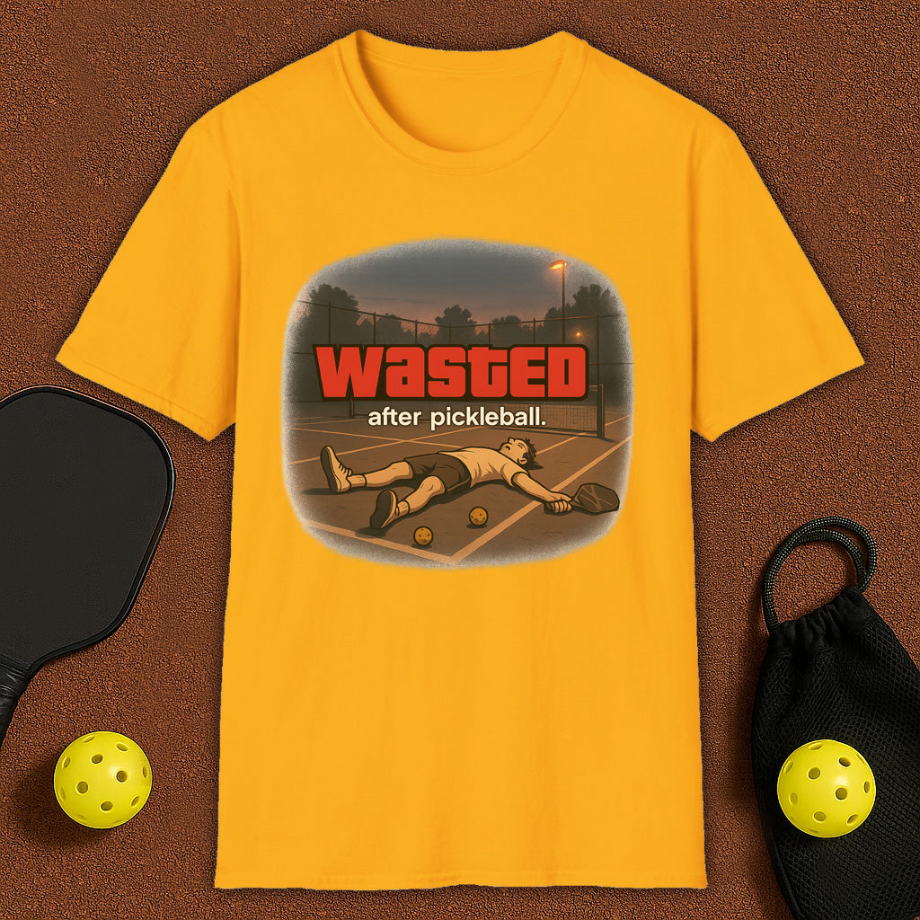 Wasted After Pickleball GTA VI style Pickleball T-Shirt