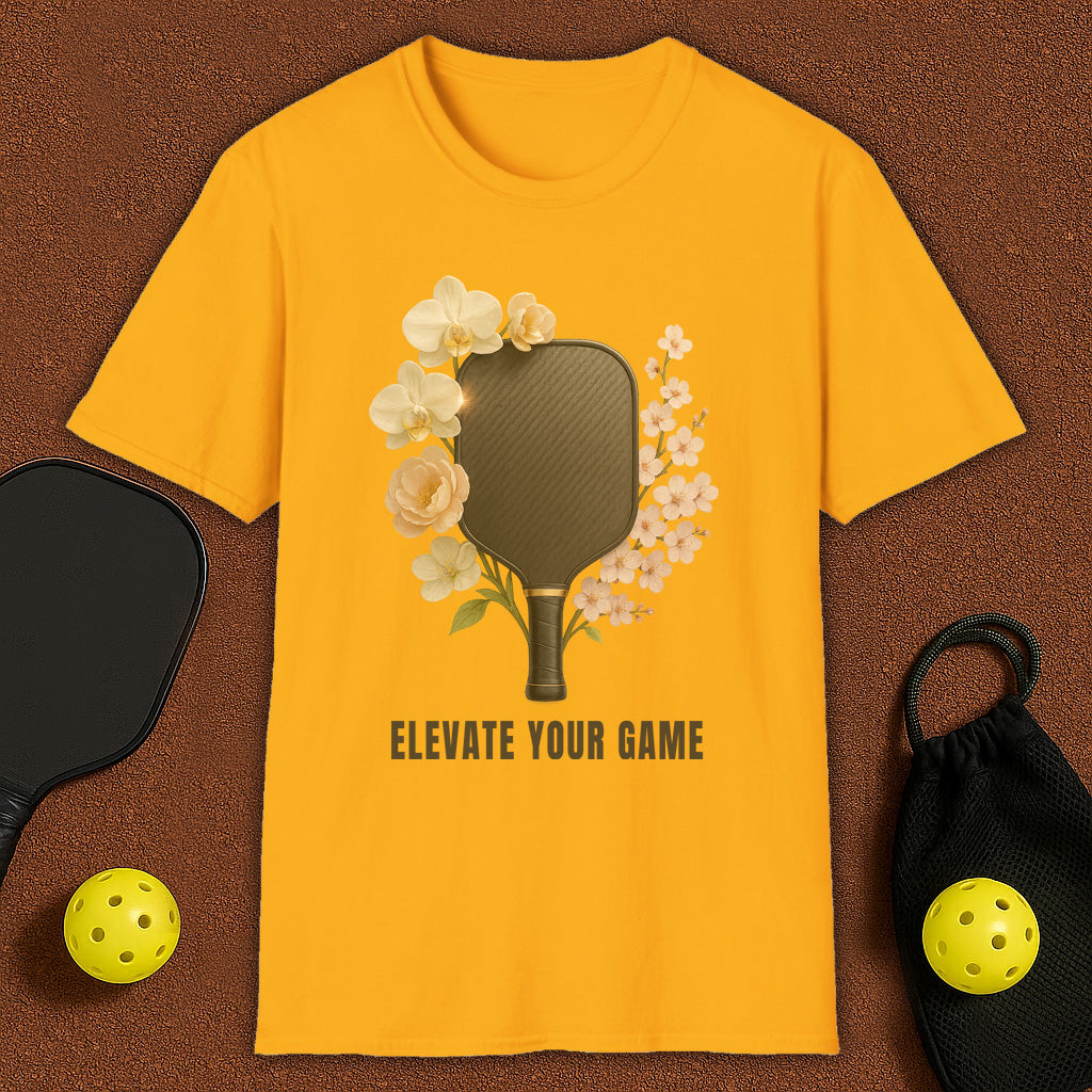 Elevate Your Game Flowers Womans Pickleball T-Shirt