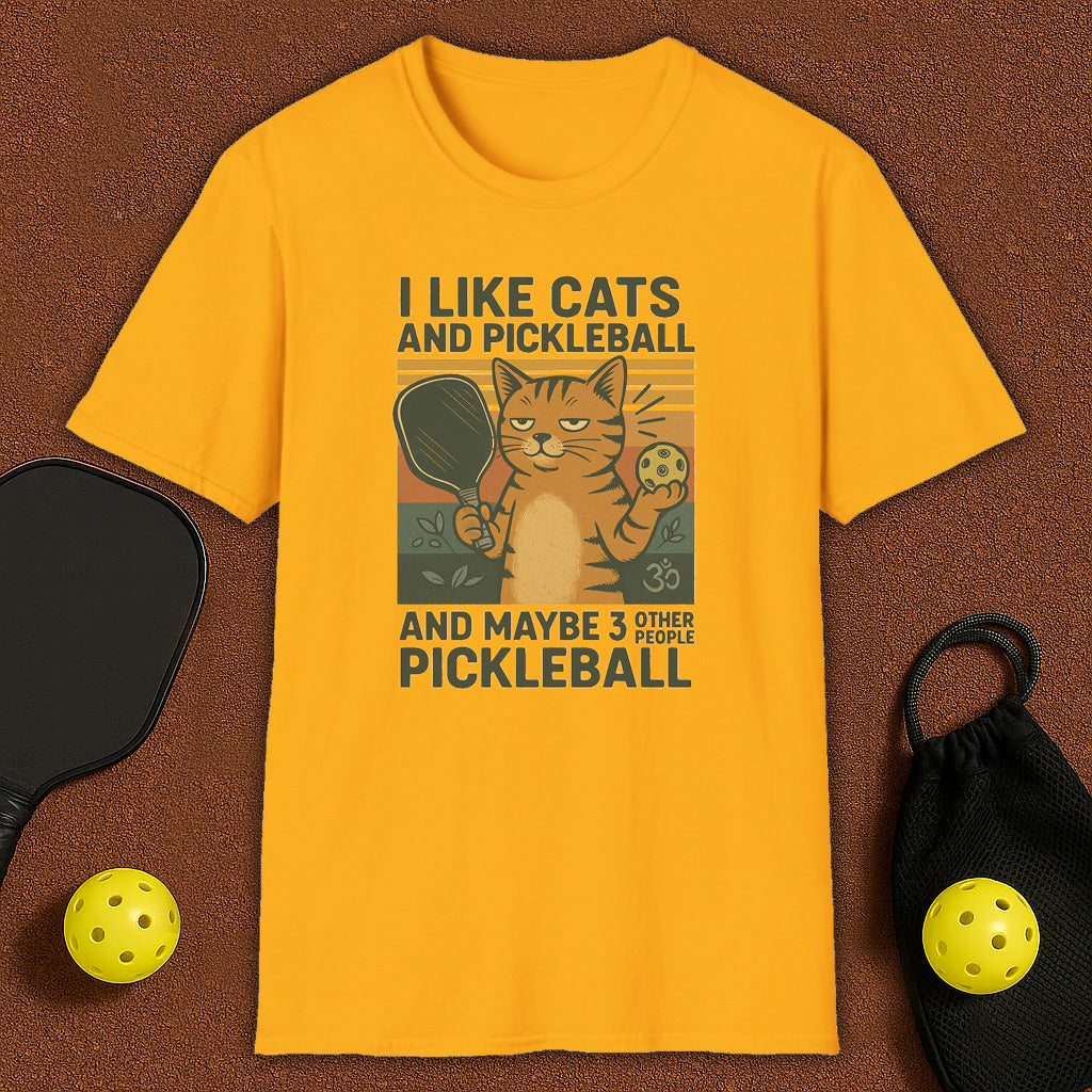 I Like Cats And Pickleball T-Shirt