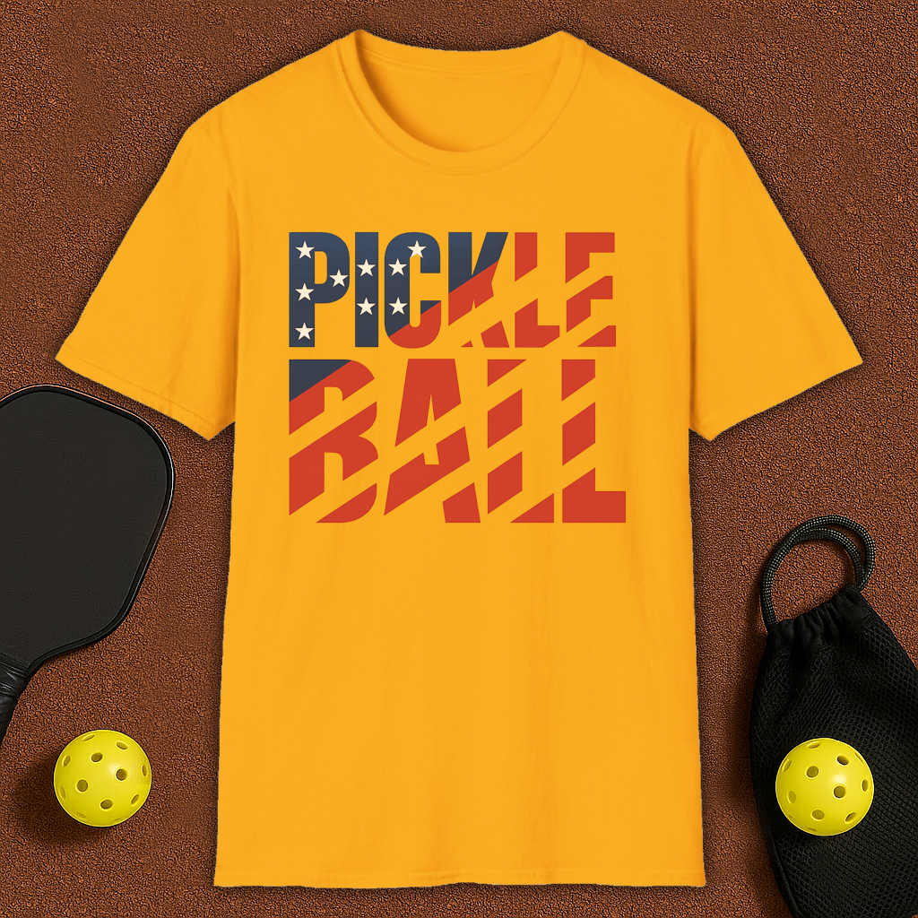 USA FLAG 3 Pickleball T-Shirt