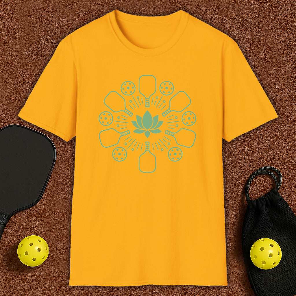 Minimalistic Mandala Yoga Meditation Pickleball T-Shirt