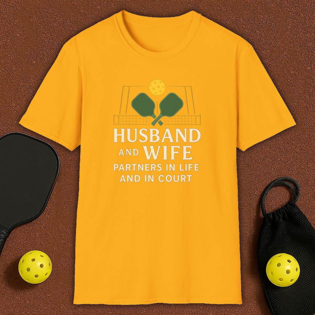 Husband And Wife Partners for Life Pickleball T-Shirt