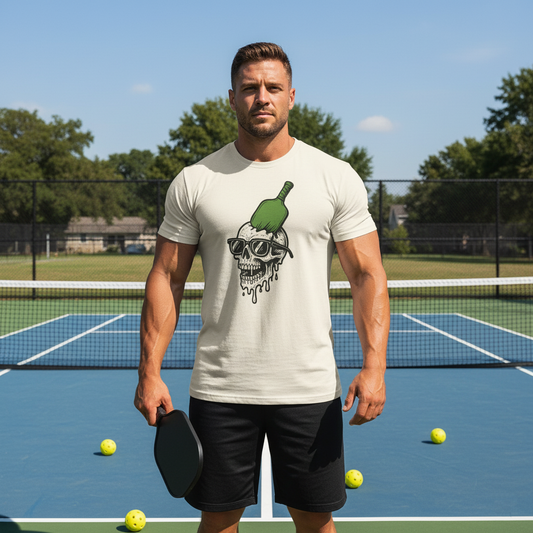 Crushed Skull With Paddle Pickleball T-Shirt