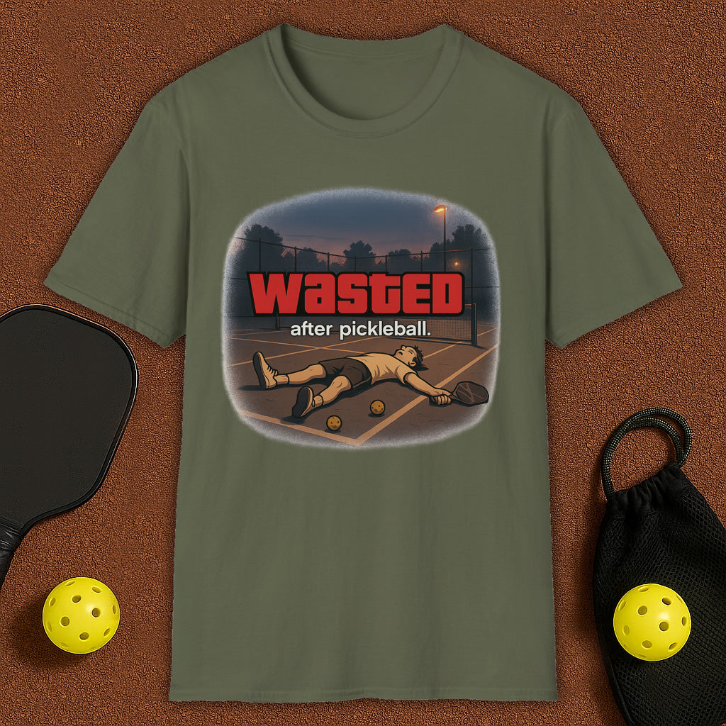 Wasted After Pickleball GTA VI style Pickleball T-Shirt