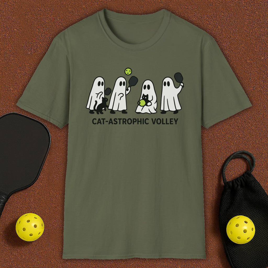 Cat-Astrophic Haloween Pickleball T-Shirt