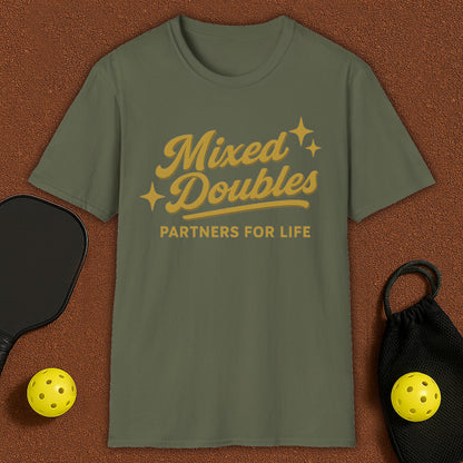 Gold Mixed Doubles Pickleball T-Shirt