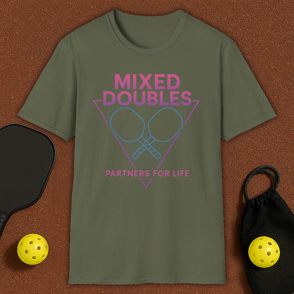 Neon Mixed Doubles Pickleball T-Shirt