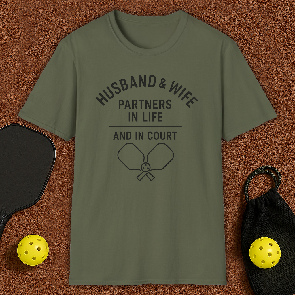 Husband & Wife Partners for Life Pickleball T-Shirt