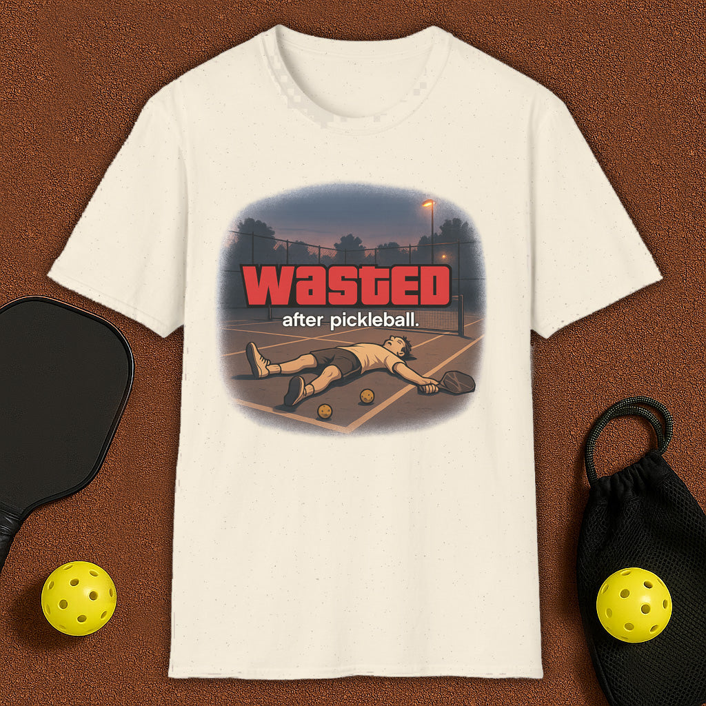 Wasted After Pickleball GTA VI style Pickleball T-Shirt