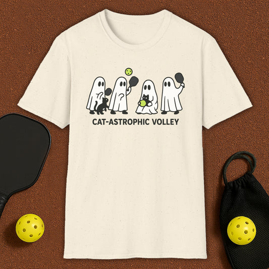 Cat-Astrophic Haloween Pickleball T-Shirt
