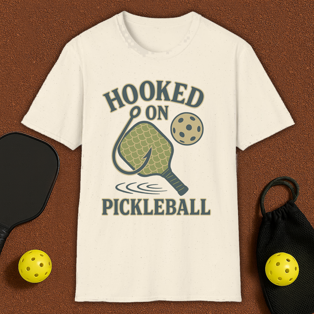 Hooked on Pickleball T-Shirt Fishing style