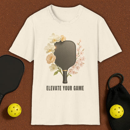 Elevate Your Game Flowers Womans Pickleball T-Shirt
